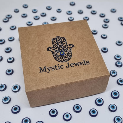MYSTIC JEWELS By Dalia - Collar de plata de ley 925 con cruz y mal de ojo de circonita cúbica para buene suerte, regalar en año nuevo, cumpleaños