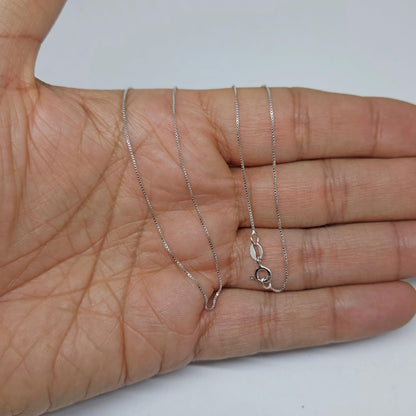 MYSTIC JEWELS - Cadena Veneciana Fina de Plata de Ley 925 con baño de Rodio, para Mujer, Disponible en 40, 45, 50, 55, 60, 70 cm