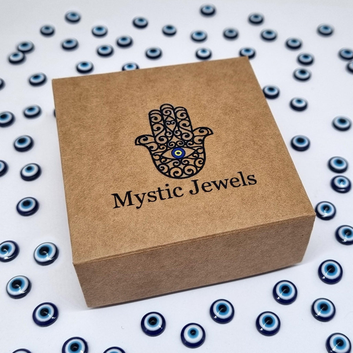 MYSTIC JEWELS - Pendiente de Plata 925 con Mano de Fátima y Ojo Turco de Esmalte para mujer, aretes