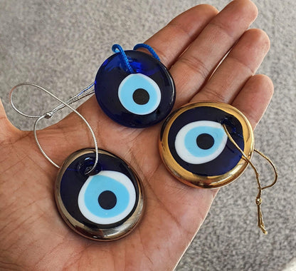 Mystic Jewels - Juego de 3 Adornos para Colgar en la Pared de Cristal Turco contra el Mal de Ojo – Regalo Coleccionable de Buena Suerte para el hogar, el Coche