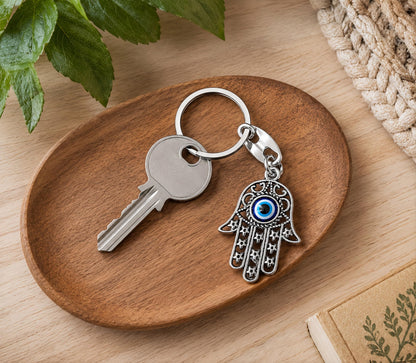 MYSTIC JEWELS By Dalia - Llavero Ojo Turco Mano de Fatima - Hamsa - Amuleto Buene Suerte - Good Luck Keychain - para Regalar