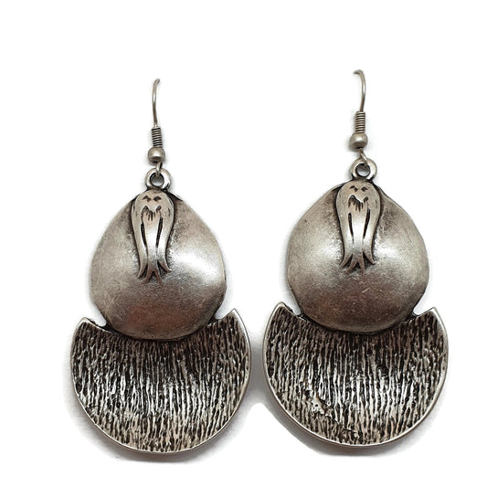 Long earrings with silver-plated hook for women
