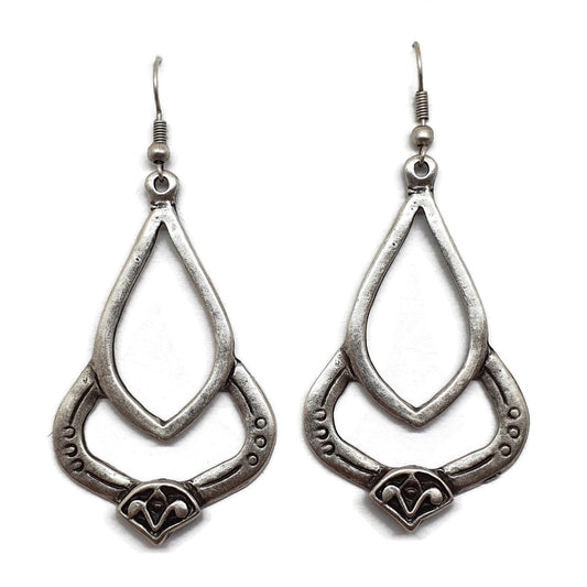 Long earrings with silver-plated hook for women