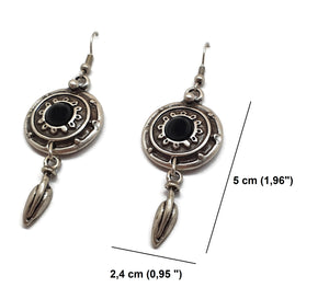 Pendientes largos con Gancho bañado en plata para mujer