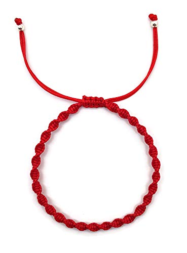 MYSTIC JEWELS - Bracelet rotatif en macramé - Fil coloré Kabbale, Amulette, Protection contre le mauvais œil, Bonne chance, Bonne chance (Rouge)