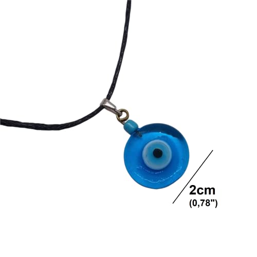 MYSTIC JEWELS Collar Ojo Turco Nazar Buena Suerte para adultos y niños (Azul Claro)