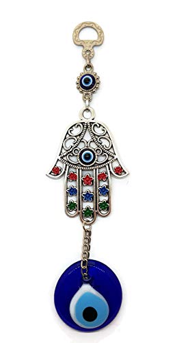 MYSTIC JEWELS - Turkish Eye Pendant with Hand of Fatima for Wall