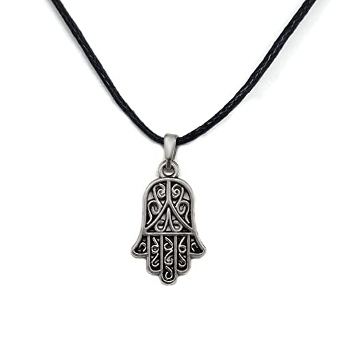 MYSTIC JEWELS - Hand of Fatima (Hamsa) pendant for good luck and evil eye, women and men, gift (Model 2)