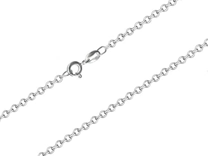 MYSTIC JEWELS By Dalia - 1.3 mm Rolo-plated 925 Sterling Silver Necklace, for women, without pendant, available in 40,45,50 cm (18 inches)