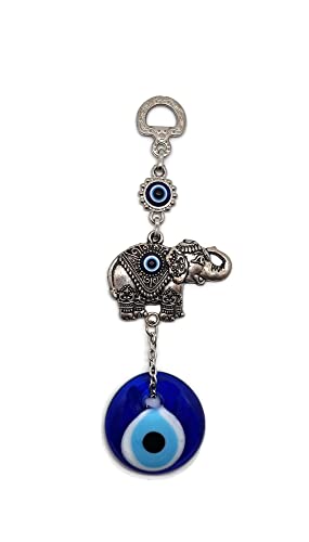 MYSTIC JEWELS - Turkish Eye Elephant Amulet to Hang at Home, Good Luck, Protection