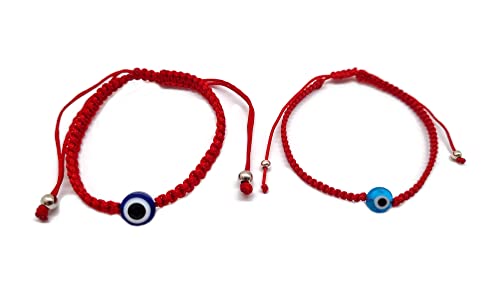 MYSTIC JEWELS par Dalia - Bracelet Fil Rouge 7 noeuds - Bracelet réglable protection et mauvais œil, amulette porte-bonheur, fait main, unisexe (Modèle 6)