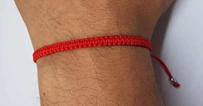 MYSTIC JEWELS - Bracelet Kabbale en fil rouge, amulette, protection contre le mauvais œil, bonne chance, bonne chance (Rouge)