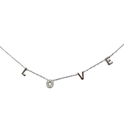 MYSTIC JEWELS By Dalia - 925 Sterling Silver Necklace, Love Letters, for Anniversary or Valentine's Day (Silver)