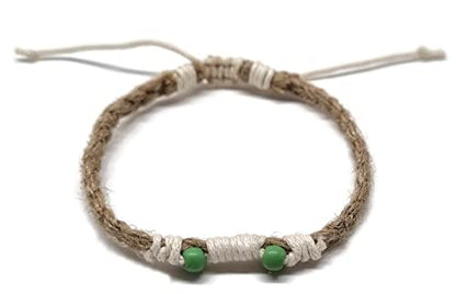 MYSTIC JEWELS - Jute thread bracelet | Handmade | Macrome for protection Evil eye and friendship | good luck with colors | Adjustable (Green)