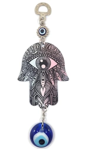 MYSTIC JEWELS - Hamsa house design of the Hand of Fatima with Turkish Eye for home decoration; energy Luck and success (Autumn)