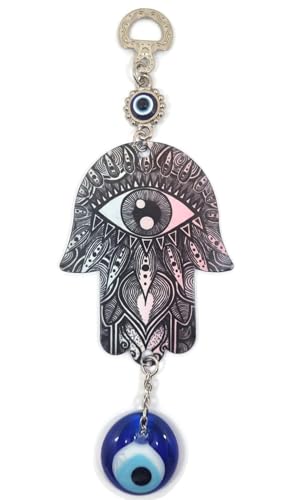 BIJOUX MYSTIQUES - Conception de maison Hamsa de la main de Fatima avec oeil turc pour la décoration de la maison; énergie Chance et succès (Automne)