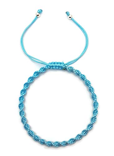 MYSTIC JEWELS - Rotating Macrame Bracelet - Colorful Thread Kabbalah, Amulet, Evil Eye Protection, Good Luck, Good Luck (Turquoise)