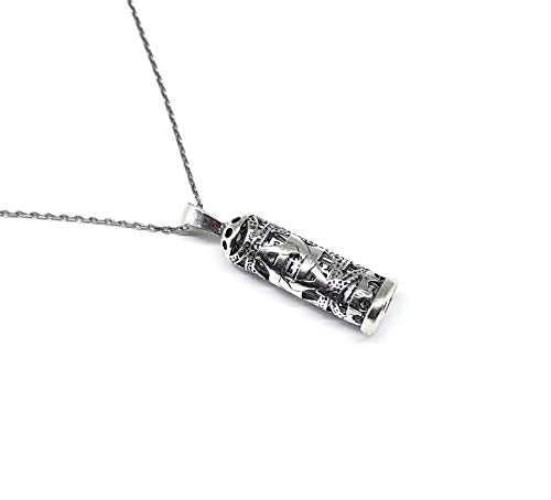 MYSTIC JEWELS by Dalia - 925 Sterling Silver - Mezuzah with Silver Chain (Model 4)