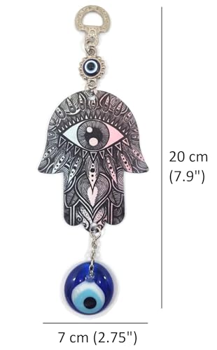 MYSTIC JEWELS - Hamsa house design of the Hand of Fatima with Turkish Eye for home decoration; energy Luck and success (Autumn)