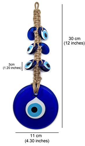 MYSTIC JEWELS - Amulette œil turc Macrome tissée avec du jute, protection de la maison