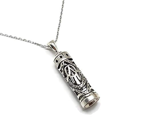 MYSTIC JEWELS By Dalia – 925 Sterling Silver Hamsa Fatima Hand Mezuzah With Sterling...