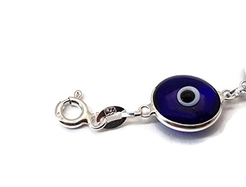 MYSTIC JEWELS par Dalia - Bracelet mauvais œil en argent 19 cm (bleu marine)