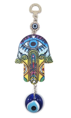 MYSTIC JEWELS - Diseño casa Hamsa de la Mano de Fatima con Ojo Turco para decoración de casa; energia Suerte y exito (Primavera)