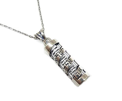 MYSTIC JEWELS by Dalia - 925 Sterling Silver - Mezuzah with Silver Chain (Model 1)