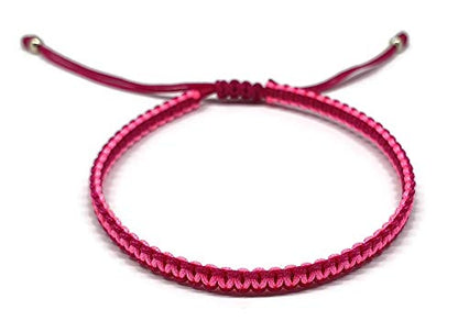 MYSTIC JEWELS - Macrame Bracelet - Thread Kabbalah with 2 colors, Amulet, Evil Eye protection, Good Luck, Good Luck (Wine - Pink)