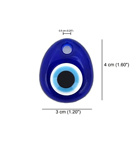 5 Unidades - Ojos Turco para Colgar - plastico contra el Mal de Ojo Azul y Blanco, Amuleto de la Suerte, decoración de Pared (Gota)