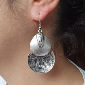 Pendientes largos con Gancho bañado en plata para mujer