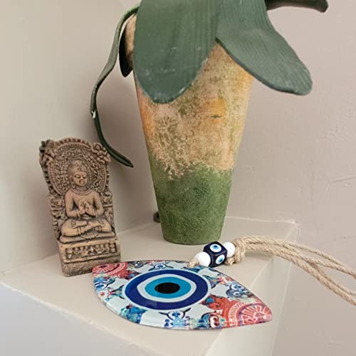 MYSTIC JEWELS - Adorno Decoración de Pared de Cristal Evil Eye (Ojo Turco) para el hogar, Amuleto de la Suerte, Regalo, Cumpleaños (Modelo 4)