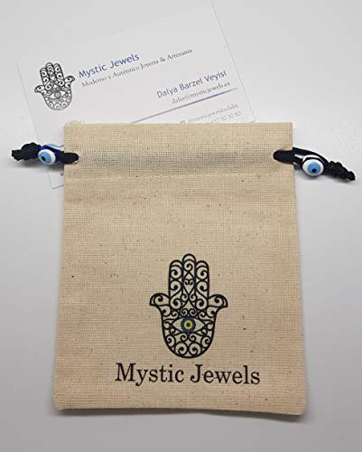 Mystic Jewels by Dalia - Boucles d'oreilles longues avec pierre naturelle pour femmes, fêtes de mariage (noir)