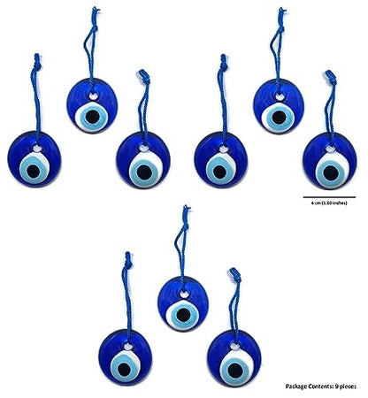 Turkish eye to hang, crystal against blue evil eye, for good luck, 4cm in diameter with hole and thread, nazar boncuk, evil eye (9)