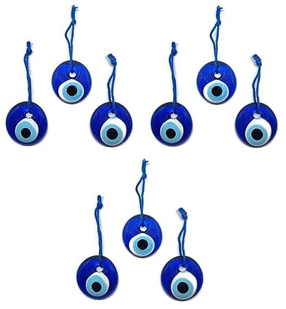 Oeil turc à suspendre, cristal contre mauvais œil bleu, pour porter chance, 4cm de diamètre avec trou et fil, nazar boncuk, mauvais œil (9)