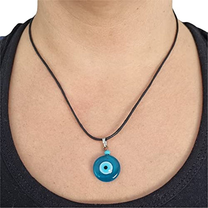 MYSTIC JEWELS Turkish Eye Nazar Good Luck Necklace for Adults and Children (Light Blue)