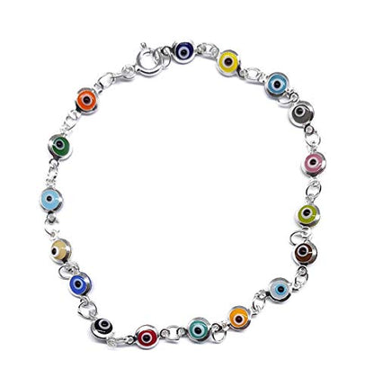 MYSTIC JEWELS by Dalia - Silver Evil Eye Bracelet - 19cm (Multicolor)