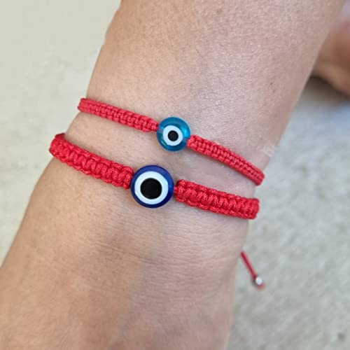 MYSTIC JEWELS par Dalia - Bracelet Fil Rouge 7 noeuds - Bracelet réglable protection et mauvais œil, amulette porte-bonheur, fait main, unisexe (Modèle 6)