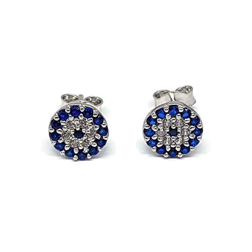 MYSTIC JEWELS by Dalia - 925 sterling silver earring - Turkish eye with cubic zirconia (Round)