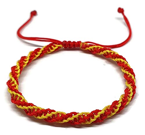 MYSTIC JEWELS - Bracelet en macramé pour homme et femme avec le drapeau espagnol, cadeau original et exclusif