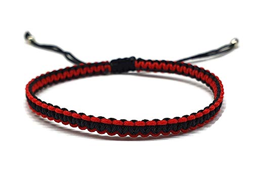 MYSTIC JEWELS - Macrame Bracelet - Thread Kabbalah with 2 colors, Amulet, Evil Eye protection, Good Luck, Good Luck (Red - Black)