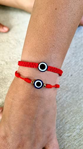 MYSTIC JEWELS par Dalia - Bracelet Fil Rouge 7 noeuds - Bracelet réglable protection et mauvais œil, amulette porte-bonheur, fait main, unisexe (Modèle 5)