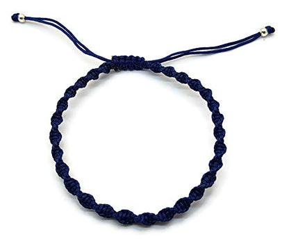 MYSTIC JEWELS - Bracelet rotatif en macramé - Fil coloré Kabbale, Amulette, Protection contre le mauvais œil, Bonne chance, Bonne chance (Bleu)
