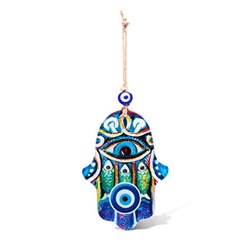 MYSTIC JEWELS - Crystal Hamsa (Hand of Fatima) Shaped Wall Ornament to Bring Health and Success Home (Color 2)