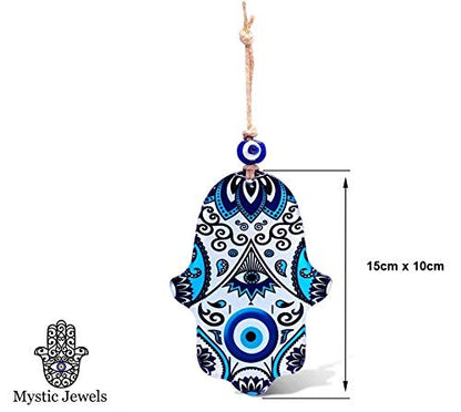 MYSTIC JEWELS - Crystal Hamsa (Hand of Fatima) Shaped Wall Ornament to Bring Health and Success Home (Color 1)