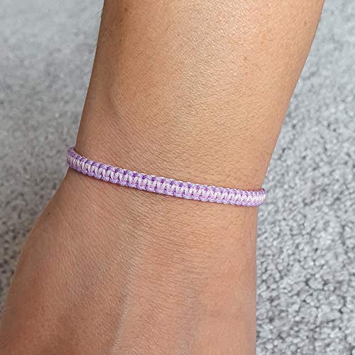 MYSTIC JEWELS - Macrame Bracelet - Thread Kabbalah with 2 colors, Amulet, Evil Eye protection, Good Luck, Good Luck (Lilac - Pink)