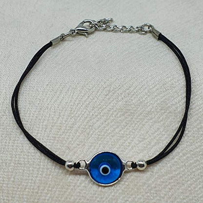 Bracelet classique œil de bonne chance turc pour hommes et femmes | Bijoux mystiques de Dalia (noir)