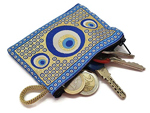 Mystic Jewels – Petit portefeuille pour cartes, clés, métaux – Design tapis – Traditionnel turc (8 x 11 cm) (couleur 1)