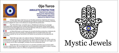 MYSTIC JEWELS Ojo Turco en Dorado - Decoración de la pared del hogar (Modelo 4)