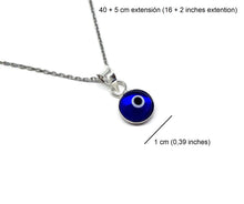 Collar Mal de Ojo de Cristal Azul para la Buena Suerte - Plata de Ley 925